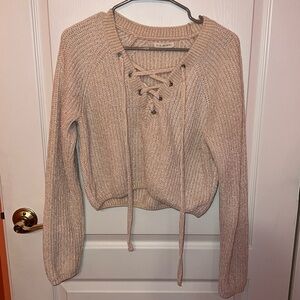 tie-up v-neck cropped sweater la hearts